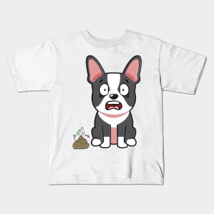 Funny french bulldog smells poo poo Kids T-Shirt